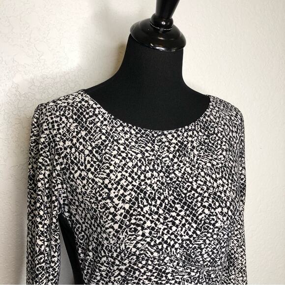 Lauren Ralph Lauren black white graphic print sheath dress size 8 - Picture 2 of 14